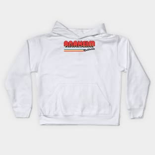 Anaheim, CA \/\/\/\ Retro Typography Design Kids Hoodie